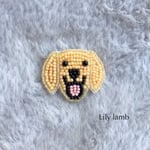 ゴールデンレトリバーのビーズ刺繍ブローチ【受注製作】