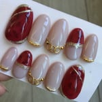 ネイルチップ ボルドー大理石