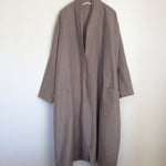  上質 リネンウールのローブコート ベージュ