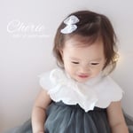 【ホワイト】星のチャームのシフォンリボンヘアクリップ♡