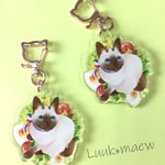 フレッシュサラダとシャム猫のキーホルダー
