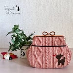  【完成品】バンビの刺繍入りがま口ポーチ