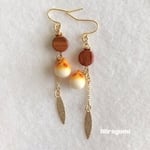 もちころオカメの木のピアス（イヤリング）