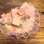 犬・猫のバンダナ首輪　約29～32　cocoちゃんバンダナチョーカー　ガーリー・姫・ピンク・薔薇