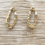 【8個 約42×20mm】売切：ウェーブ  ファセット ドロップ チャーム