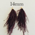 importロングフェザーチャーム ダークレッド 2個入り