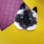 羊毛フェルト★大きなシャム顔