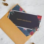 クリスマスカード🎄 ヴィンテージゴールドの花柄封筒セット