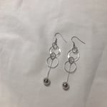 clear×silver hoop pierce