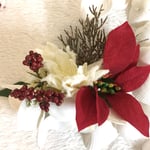 クリスマス ハワイアン髪飾り プルメリア&ポインセチア