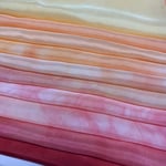 オレンジ系手染め羽二重10枚セット
