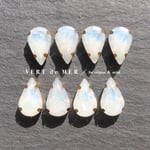【8×13mm 8個】ホワイトオパール ティアドロップ 