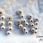 再販♡3連パールとビーズ刺繍