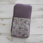 ＊フラットペンケース＊帆布＆halfリバティプリント（フェリシテ）