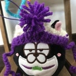 マスコットぬいさんにもぴったり！白紫にゃんこ帽子ミニサイズ