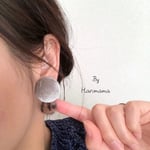 グレーベロア×レオパードピアス／イヤリング