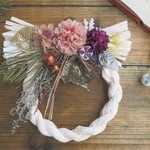  Bonne Année ＜antique pink＞＊ お正月＊しめ縄飾り＊しめ縄リース＊アーティフィシャルフラワー＊プリザーブドフラワー＊ギフト