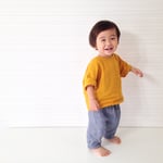 ■ kkawate さま臨時優先 ■ こども、 マスタードダブルガーゼ、ドルマンスリーブプルオーバー