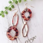 ♡べっ甲チェーンのアシンメトリーピアス♡