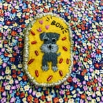 ミニチュアシュナウザーの刺繍ブローチ♪
