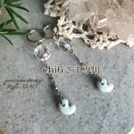 ［chi6さま専用商品］糸魚川翡翠勾玉&水晶イヤリング
