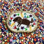 ダックスフンドの刺繍ブローチ♪