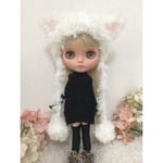 ブライスアウトフィット 白猫ちゃんふわふわニット帽 ②