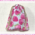 巾着袋 マチ付き☆ストロベリー