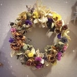 ドライフラワーリース 紫陽花 薔薇 ユーカリ