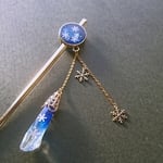 夜に煌めく雪の結晶かんざし【受注制作】