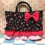 ドレスのようなレッスンバッグ(ローズ&ピンク)