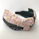 snutin様ご専用♡ LINTON TWEED♡大人のための甘辛ミックス♡レザーアクセント♡結びリボンカチューシャ♡幅広2点