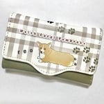 受注生産☆ チェック柄 コーギーのキーケース 