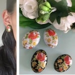 《送料無料》アンティーク フラワーピアス/イヤリング