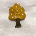 陶器風ブローチ  紅葉(イチョウ) ④