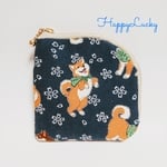 柴犬　わんこ　L字ファスナー　薄くて軽い　ミニ財布/コンパクト財布