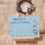 雪だるまの紙刺繍クリスマスカード