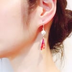 EnRin_コットンパール、トライングルの大人かわいい(イヤリング/ピアス)