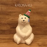 《送料込み》しろくま貯金箱 サンタ小人帽子 ボーダー