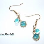 【再販】marine blue shell◇ピアス(イヤリング変更可)
