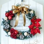 ポインセチアのクリスマスリース(25cm)