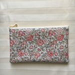  リバティ  仕切り付き　ビニールコーティング　ポーチ  <フｪリシテ >