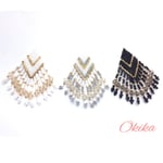 《3色展開》スワロフスキー×ビーズピアス
