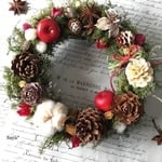 * Red apple * cotton * Christmas wreath *  ギフト  * クリスマスリース 