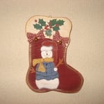 トールペイント　スノーマンのブーツ型クリスマス壁飾り　★送料無料★