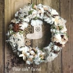 【再販分】 《NEW》 もこふわ毛糸のクリスマスリース《ナチュラル》