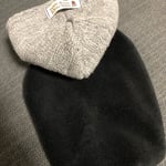 犬服‼︎ダックスS   縄編みケーブルニット グレー 黒ボア