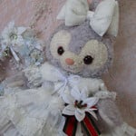 ステラルー（Sサイズ）コスチューム＊ホワイトクリスマス＊ドレス＆ファーティペット＊雪の結晶柄
