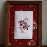不思議の国のアリス　アンティーク刺繍フレーム　（Ａ５サイズ簡易木製フレーム）