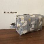  おむつポーチ★きつねさん★スモークグレー